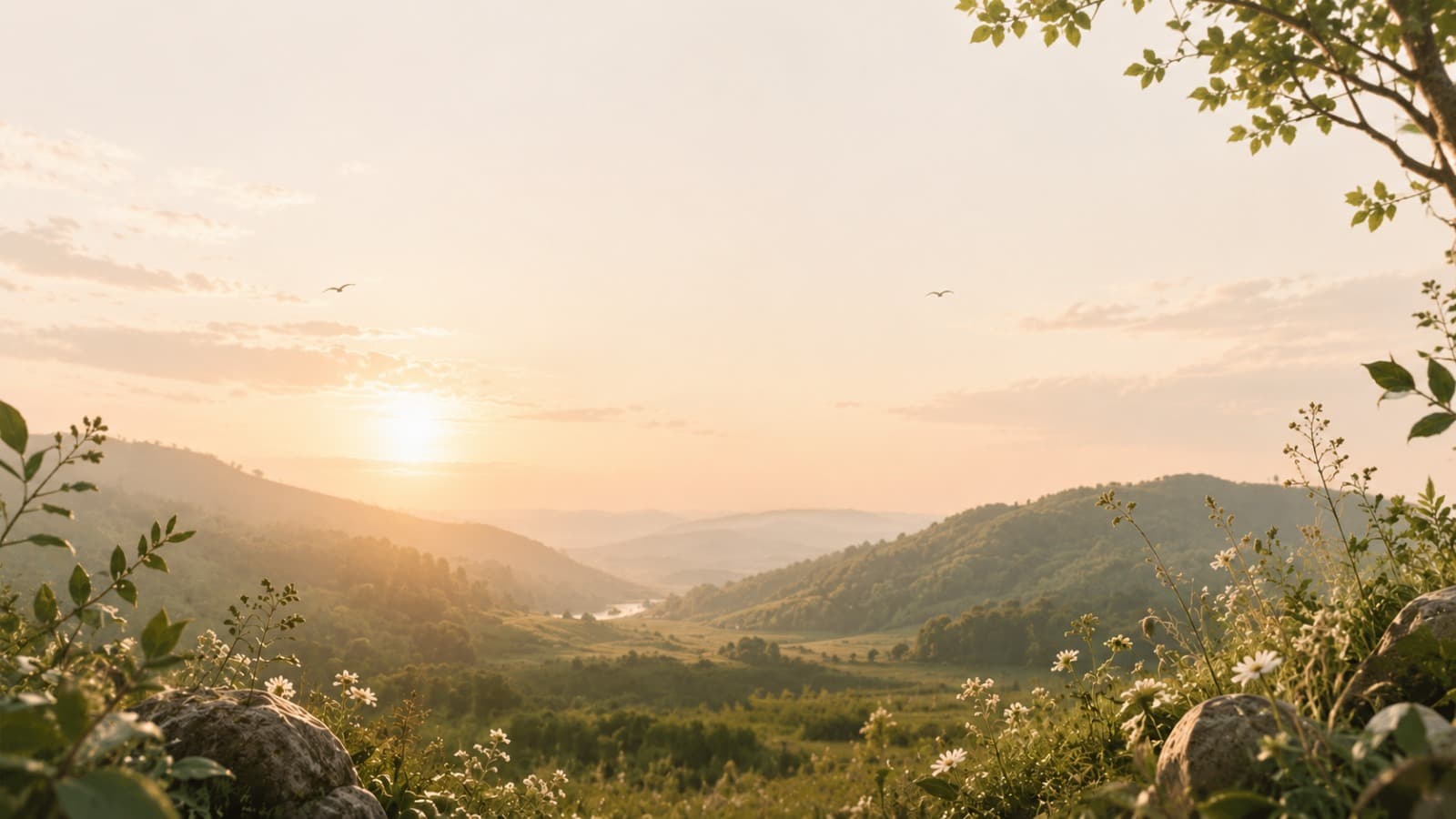 Sunset over hills